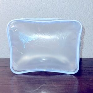 NWOT CLEAR & BABY BLUE MAKEUP BAG